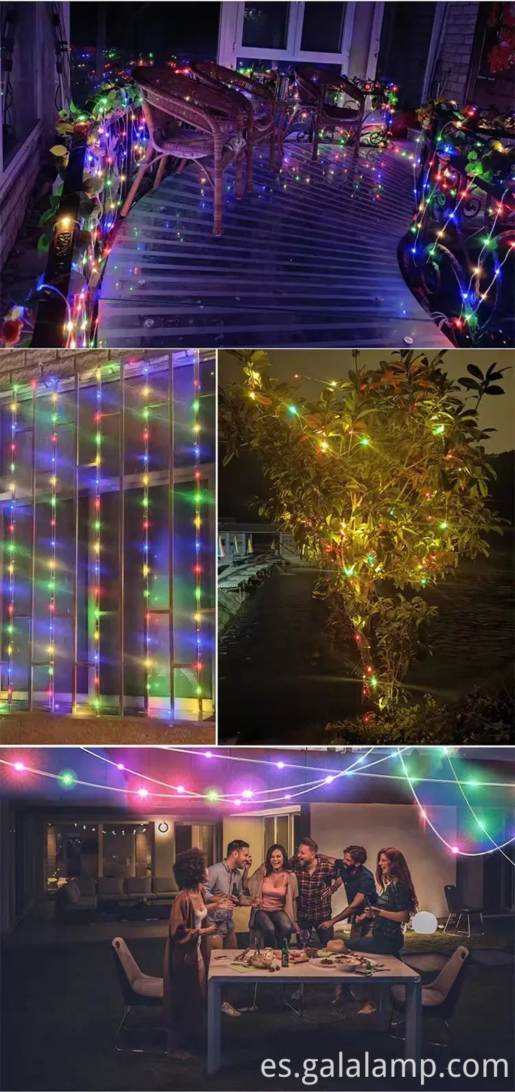 Luces de cuerda LED RGB inteligentes para decoración interior y exterior